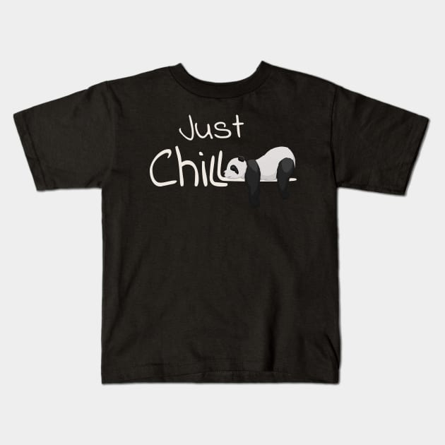 Chill Out Relaxing Anti Stress Nap Art Just Chill Panda Kids T-Shirt by SkizzenMonster